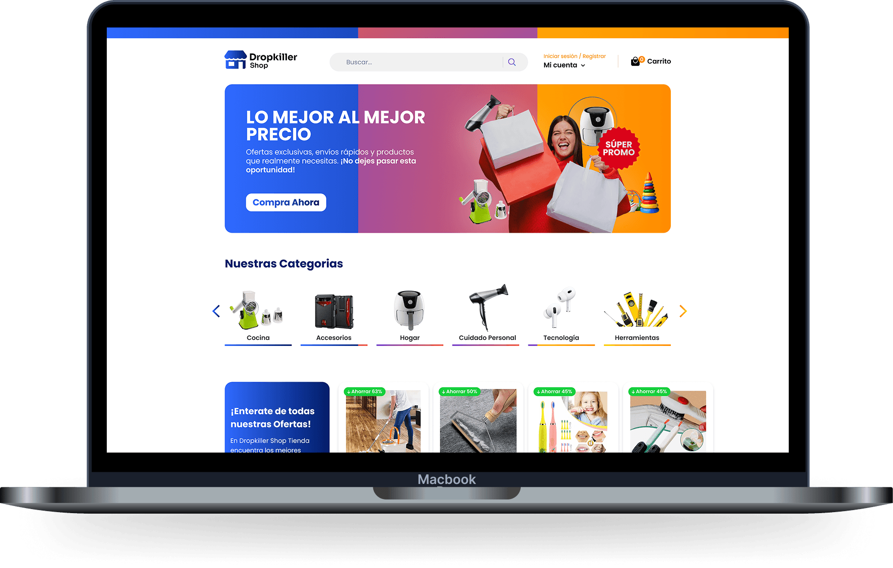 Tienda Killerstore en computadora